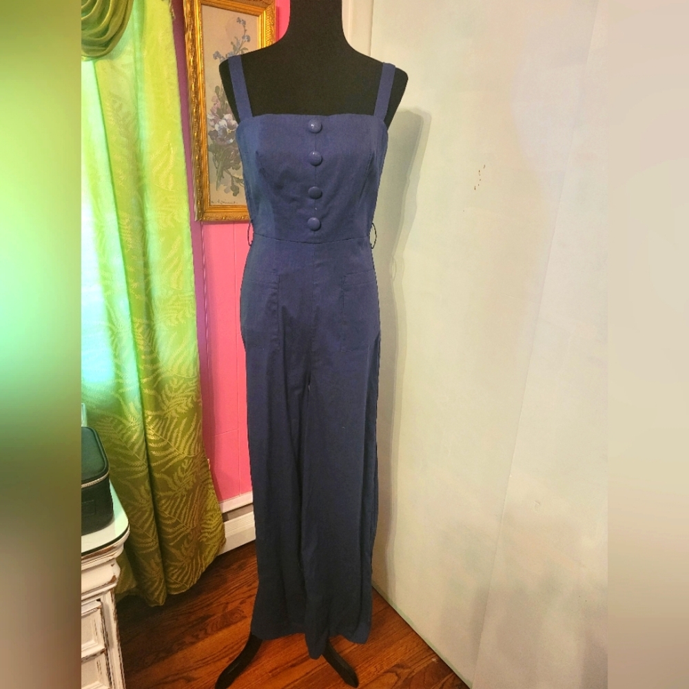 Collectif blue jumpsuit